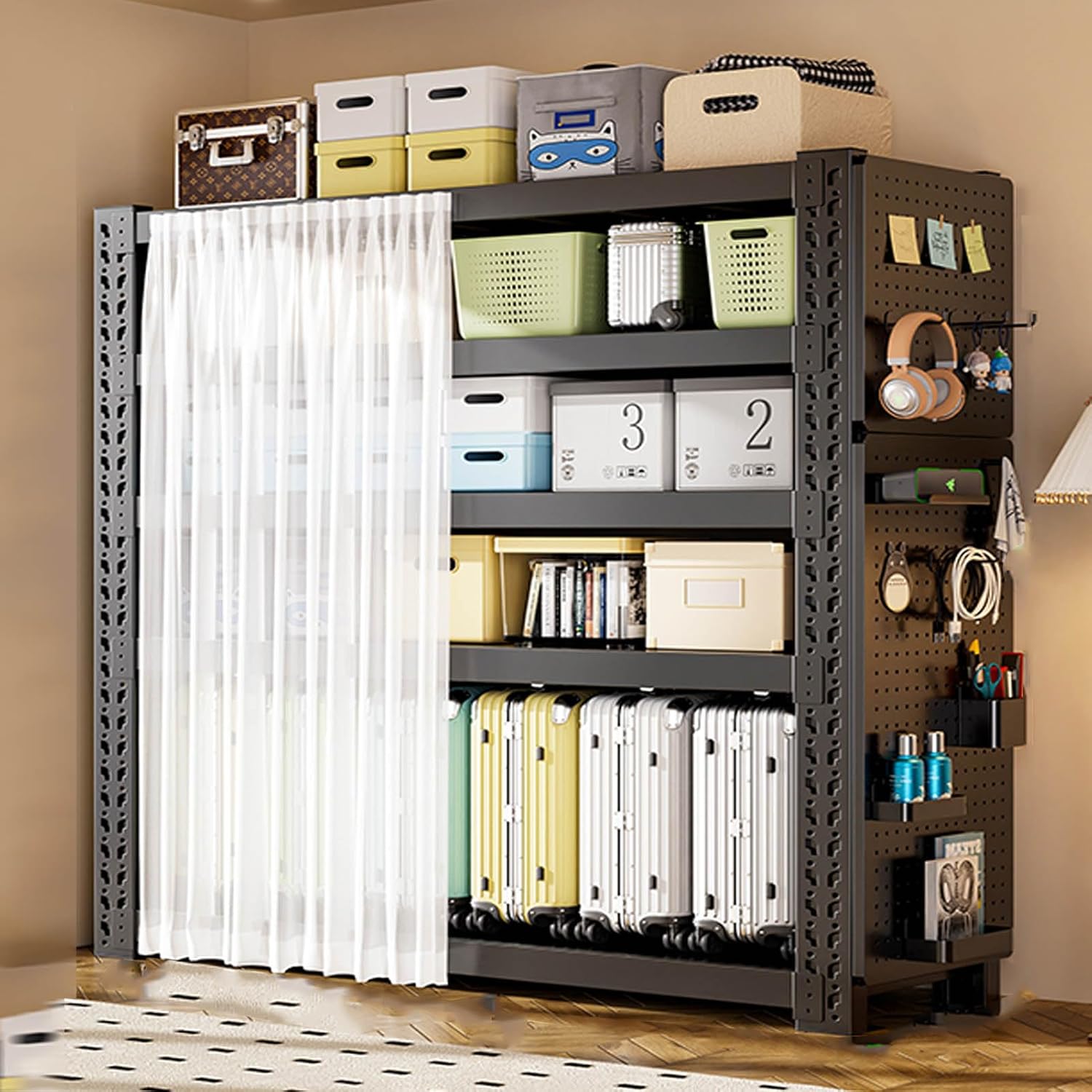 頑丈なガレージ棚ユニット 調節可能な5段メタル収納ラック 工業用