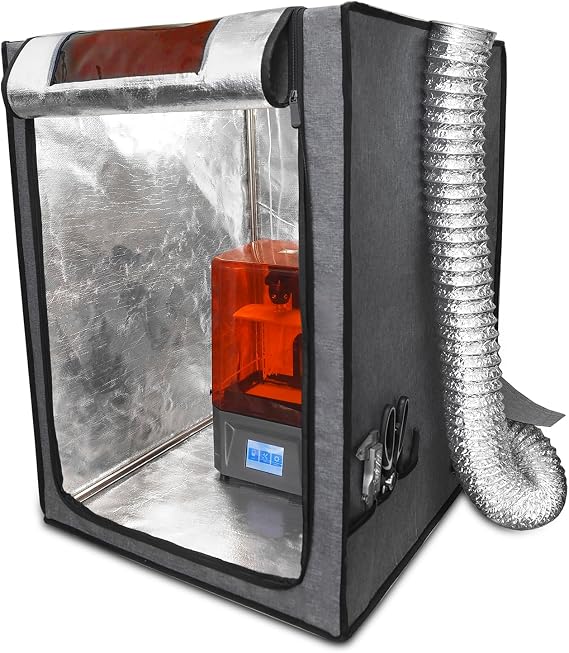 Smart Control Resin 3D Printer Enclosure with Ventilation Kit + UV Curing Light Compatible with ANYCUBIC Photon Mono 2, ELEGOO Mars 4 MSLA, Neptune 3 Pro, Ender 3 3D Printer Upgrade