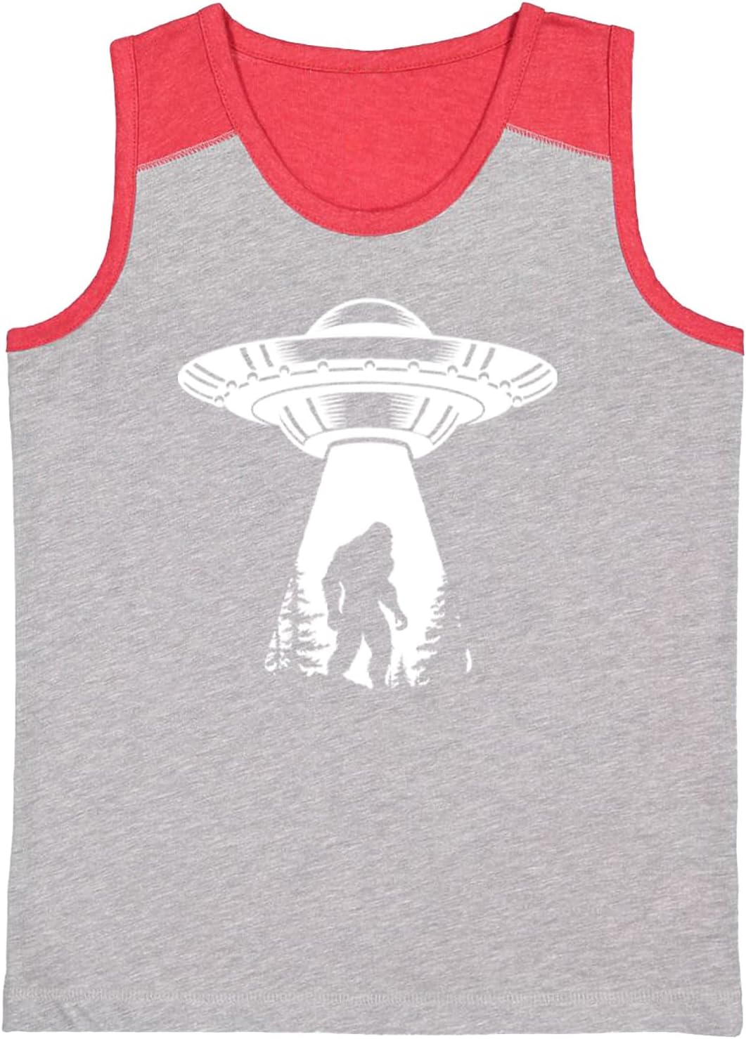 Bigfoot UFO - Sasquatch Aliens Youth Contrast Back Tank Top