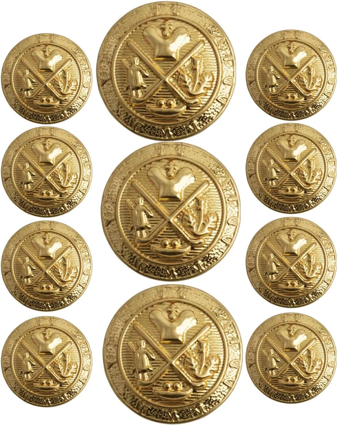 Amazon.com: Premium Gold Toned Metal, U.S. Made, Royal Crest Buttons ...
