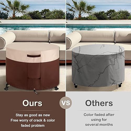 Miniatura 5 de Cubierta redonda impermeable para fogata de 36 pulgadas, resistente para patio, tela Oxford 600D, cubierta duradera para fogatas al aire libre, 36