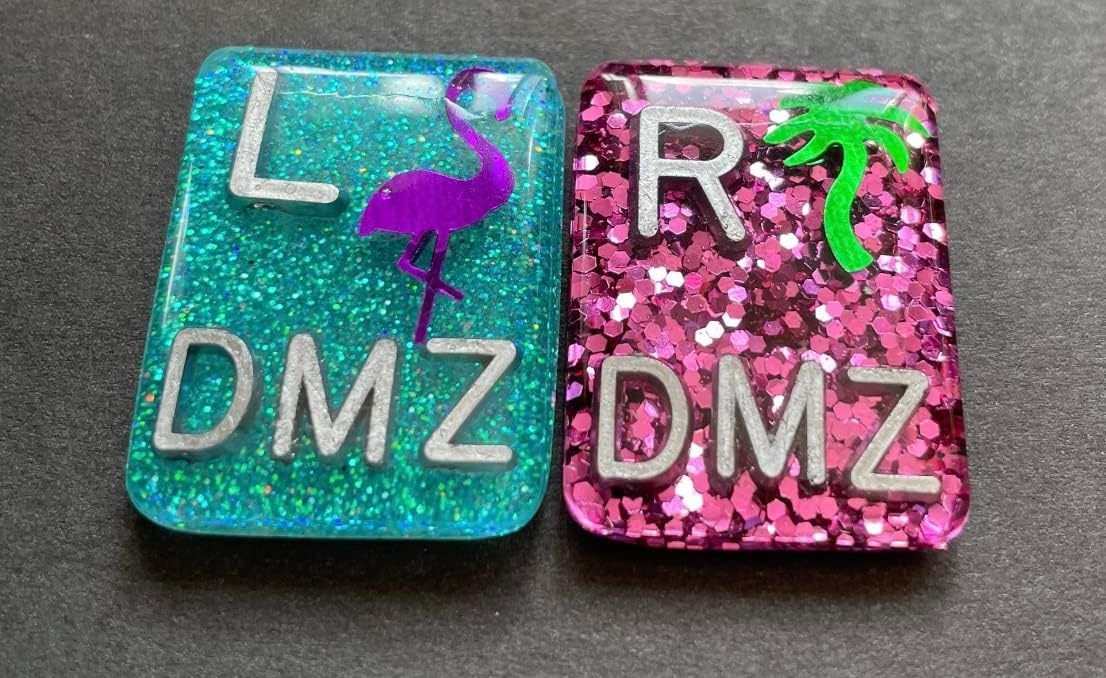 Flamingo and Palm Tree Xray Markers, With 2 or 3 Initials, Rectangle, Glitter