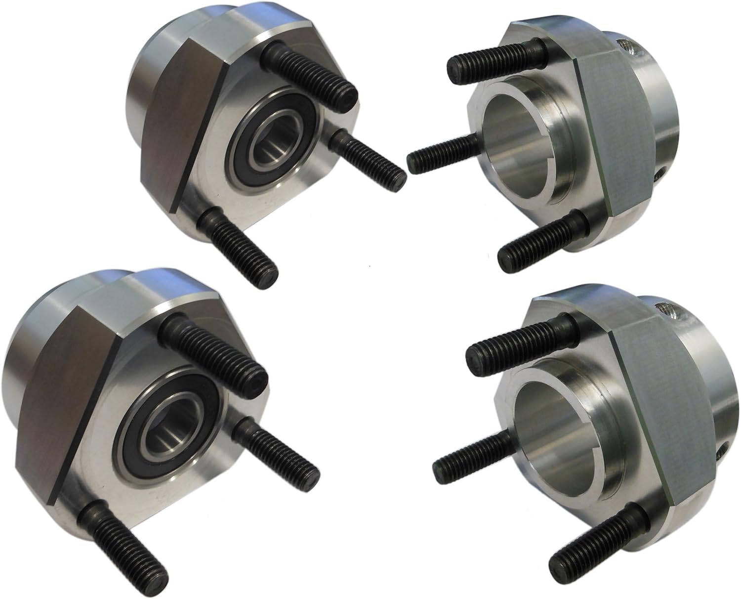 BMI Karts Racing Wheel Hub Set Front (5/8" Bearing) & Rear Hub (1" Bore) | Metric 58mm Bolt Circle