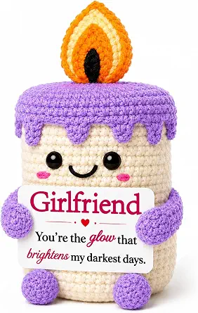 Gifts for Girlfriend Birthday Anniversary Christmas - Crochet Candle