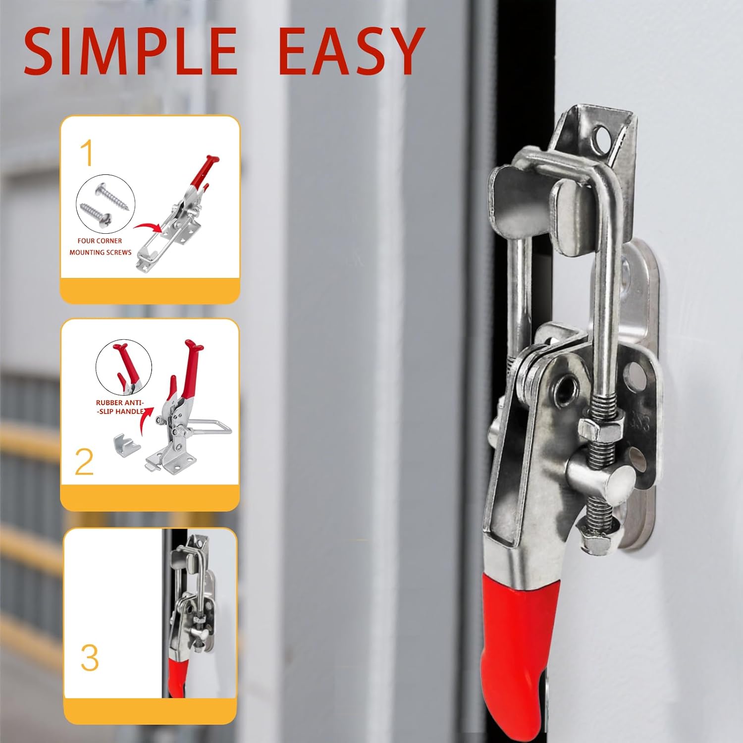 Draw Latch Stainless Steel Small Metal Latches for Doors Ideal for Freezers Smokers Hinged Clamp with Cam Latch Over Center Buckle Adjustable Lockable Draw and Pull to Keep Shut