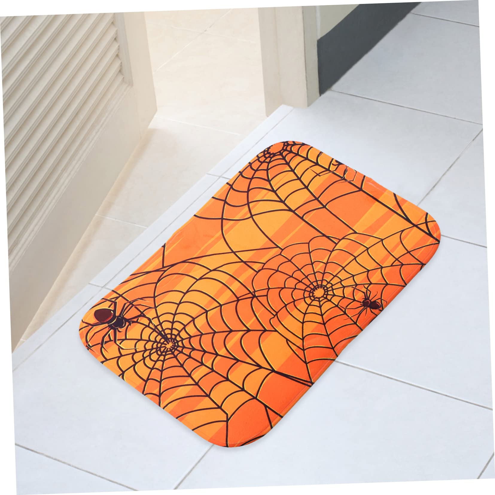 HANABASS 4pezzi Tappetino Antiscivolo Per Halloween Con Design Ragnatela Decorativo Per Entrate e Cucine Per Festeggiamenti e Decorazioni Festive