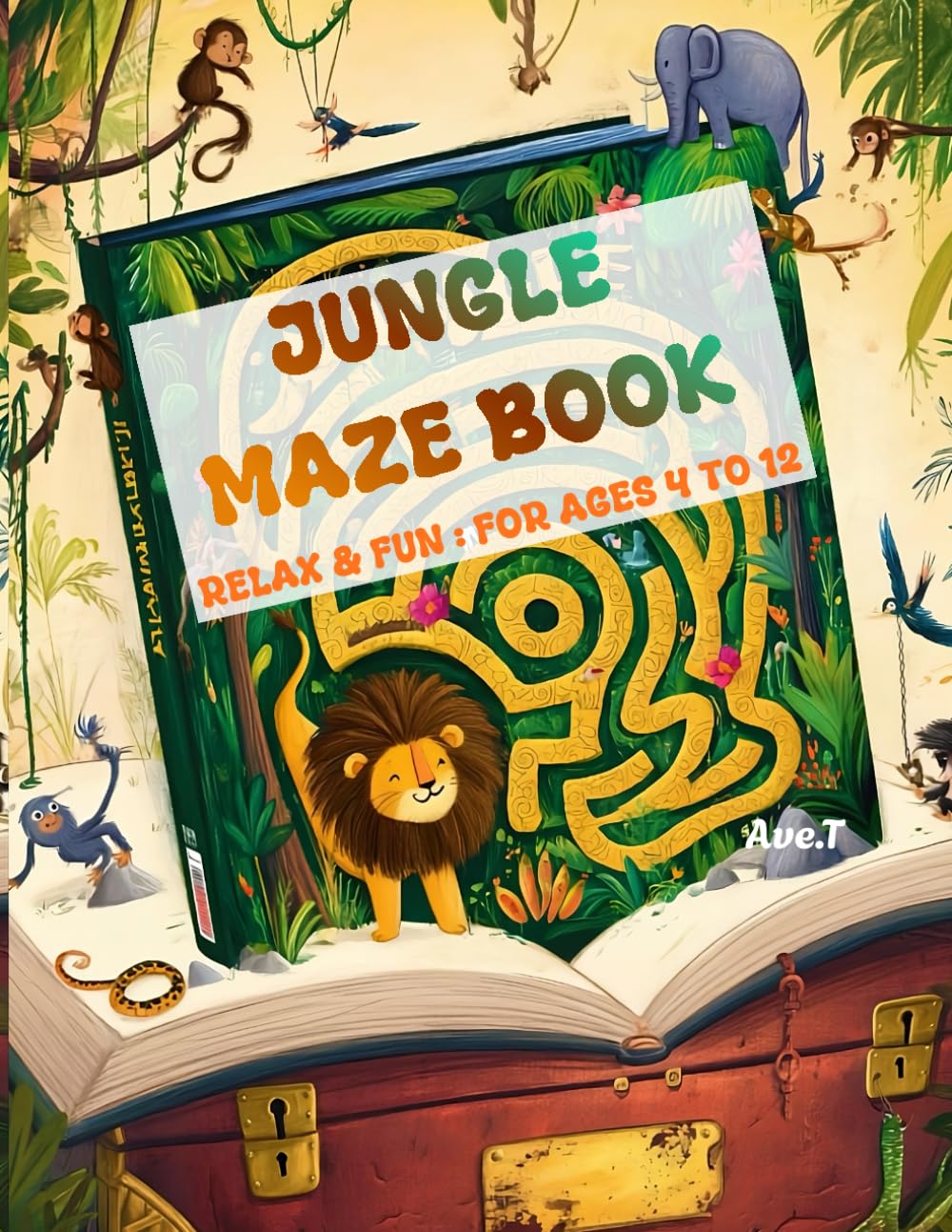 Jungle Maze Book: 25 Relax & Fun Mazes : For ages 4 to 12 (Relax and Fun Maze Book - ages 4 to 12)