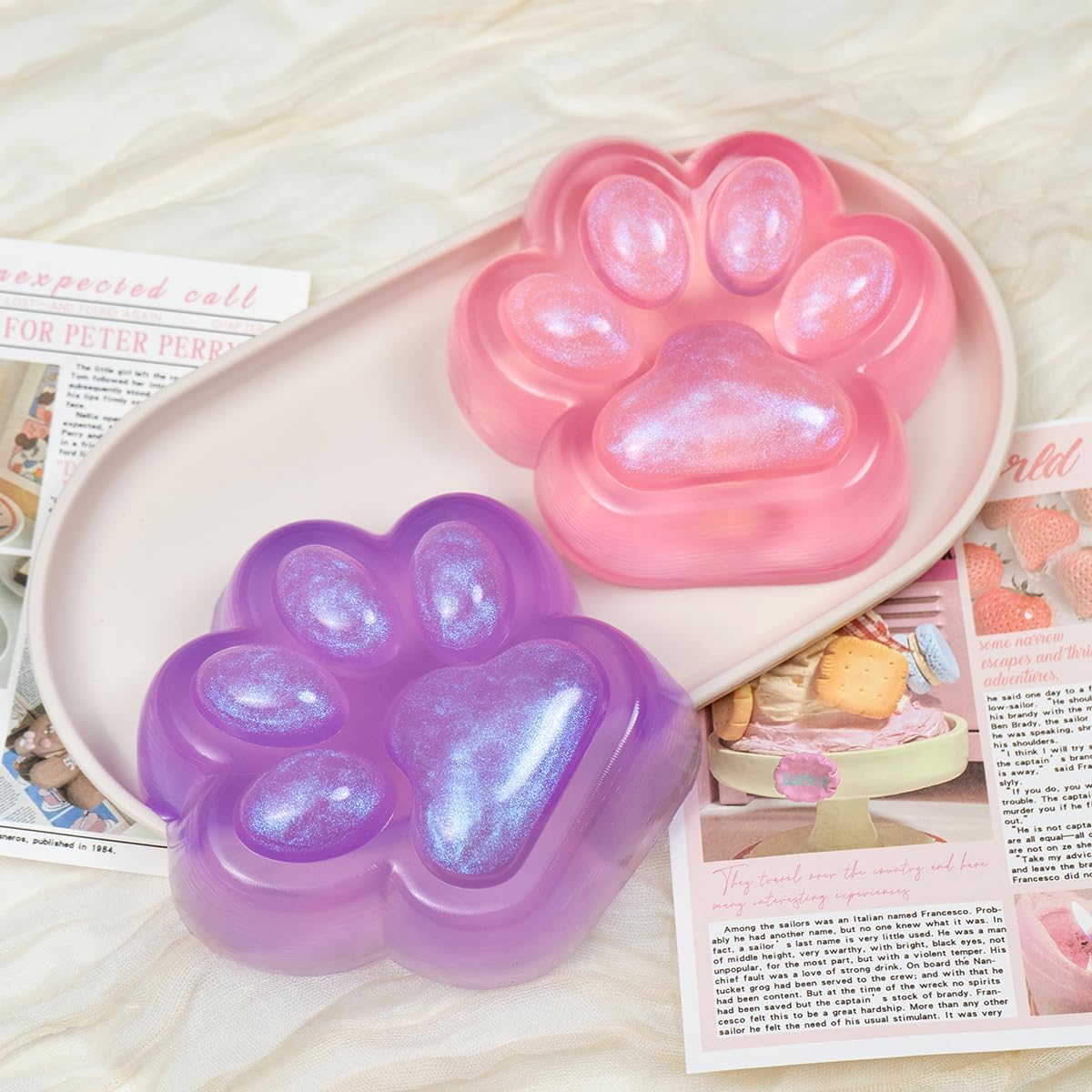 Big Pink Cat Paw Squishy Toy, Large Squeeze Cat Paw Fidget Toys, Cute Kawaii Squishies for Stress Relief Pinch Family Toys Gifts for Adults