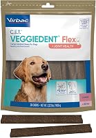 Virbac C.E.T. Veggiedent Flex Tartar Control Chews for Large Dogs Over 66lbs | VOHC Approved, Joint & Gut Health