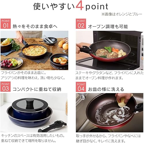 Miniatura 4 de Iris Ohyama H-IS-SE6 - Juego de sartenes y ollas, compatible con estufas de inducción y gas, juego de 6 piezas, revestimiento de diamante, sartén