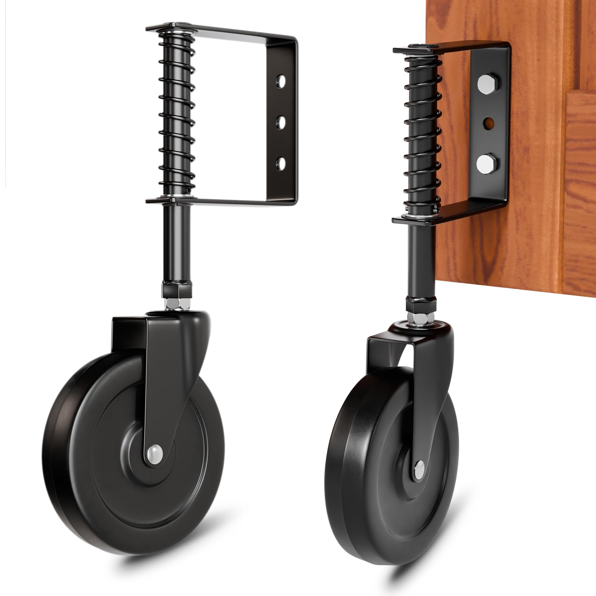 5” Spring Loaded Gate Wheel Gate Caster Wheel Fence Wheels for Gates, Fence Gate Wheel Gate Caster Gate Wheels for Wooden Gate, Ideal for Outdoor