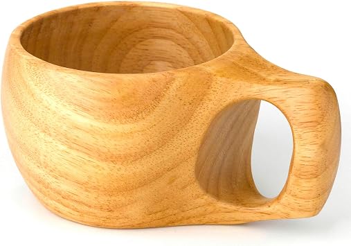 Bamber Wooden Coffee Cup Wood Novelty Mugs Reusable Decorative Teacup