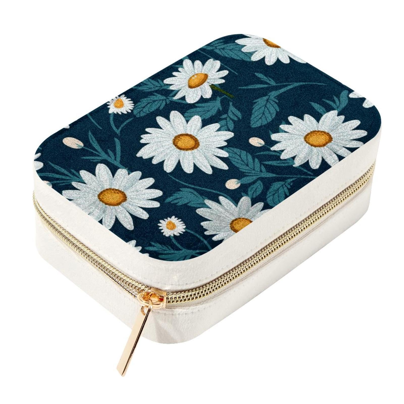 Boîte à bijoux double couche Little Daisy : rangement spacieux pour colliers et boucles