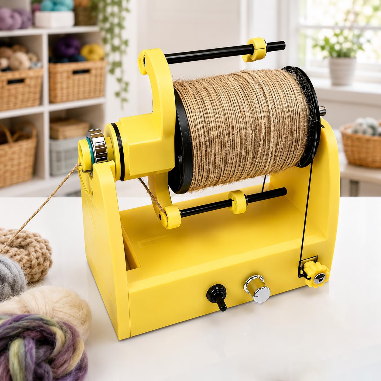 TsoLay Household Electric Spinning Wheel, Mini Wool Spinning Wheel with Speed 800 RPM Adjustable, Capacity 2.8oz(80G), with Foot Switch, Type-C Interface for Wool Fibre Twisting