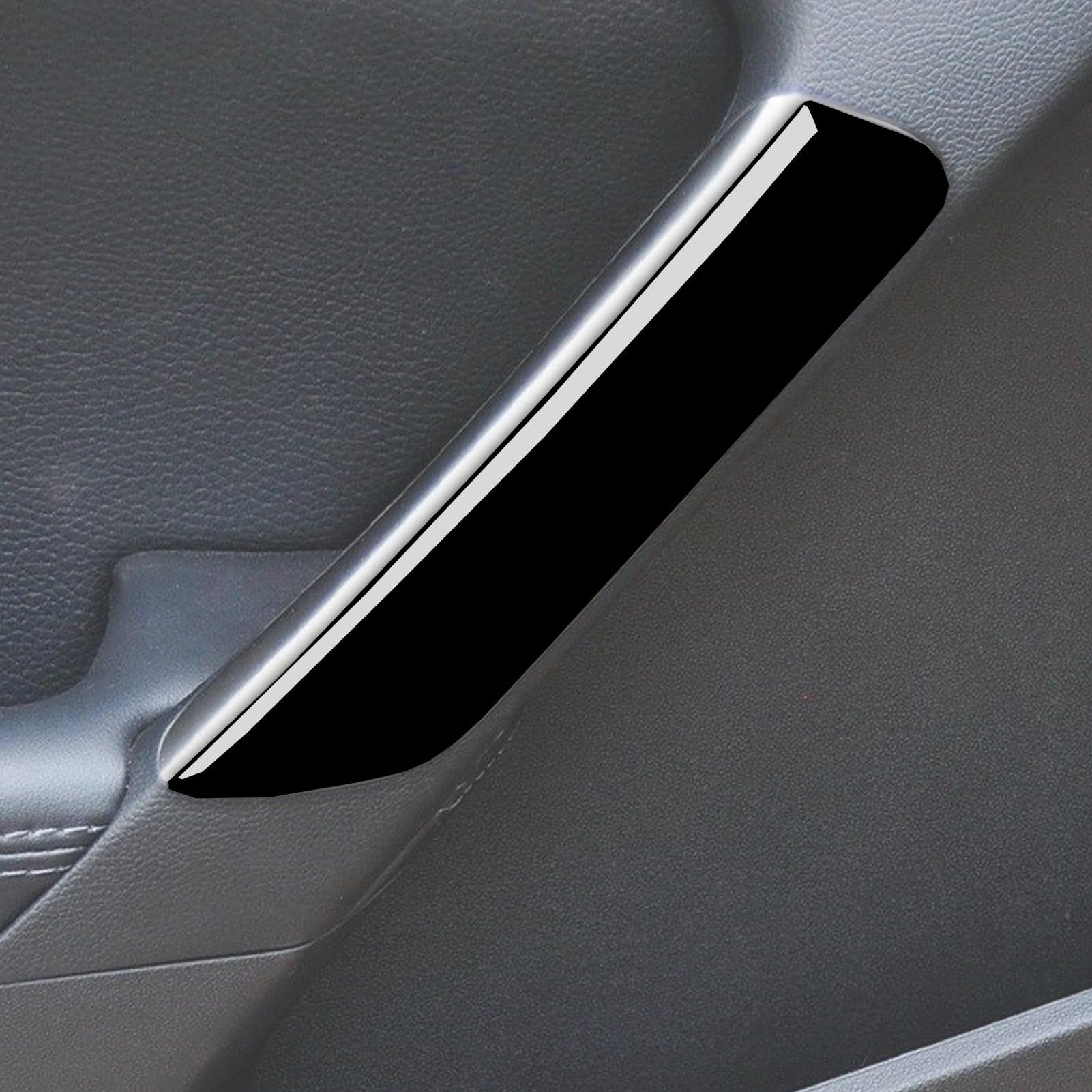 Glossy Piano Black Car Inner Door Pull Handle Panel Decorative Strip Soft Trim Sticker Auto Interior Accessories Compatible with Hyundai Genesis Coupe(DH) 2013 2014 2015 2016