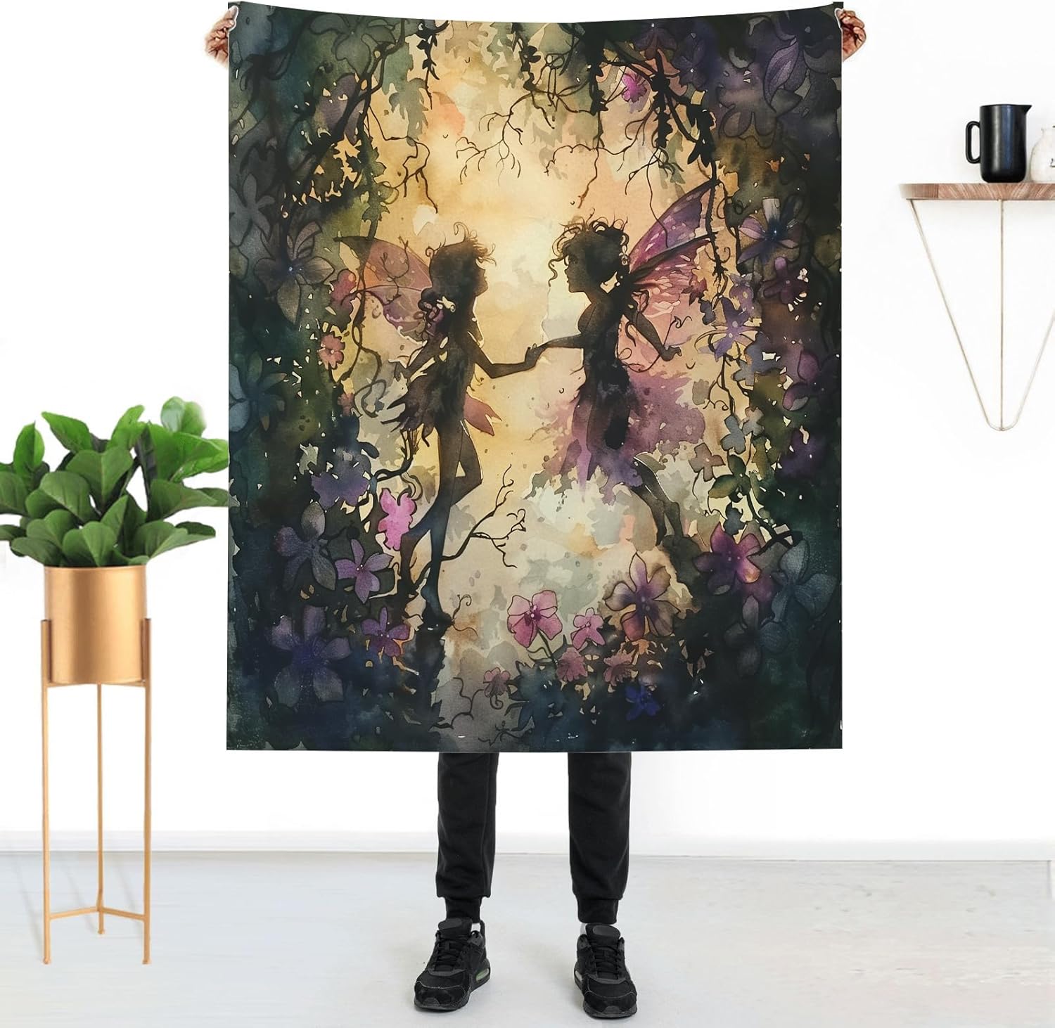 Fairy 50" x 60" Cartoon Anime Cute Fantasy Forest Butterfly Super Soft Bedding Fleece Throw Blanket Luxury Bed Blanket Sofa Living Room Bedroom Warm Lightweight for Men and Women