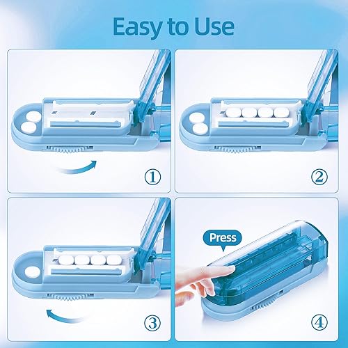 Miniatura 6 de DUBSTAR - Juego de organizador de píldoras compacto  Pastillero pequeño, lindo pastillero, contenedor portátil para bolsillo de bolso, ideal para