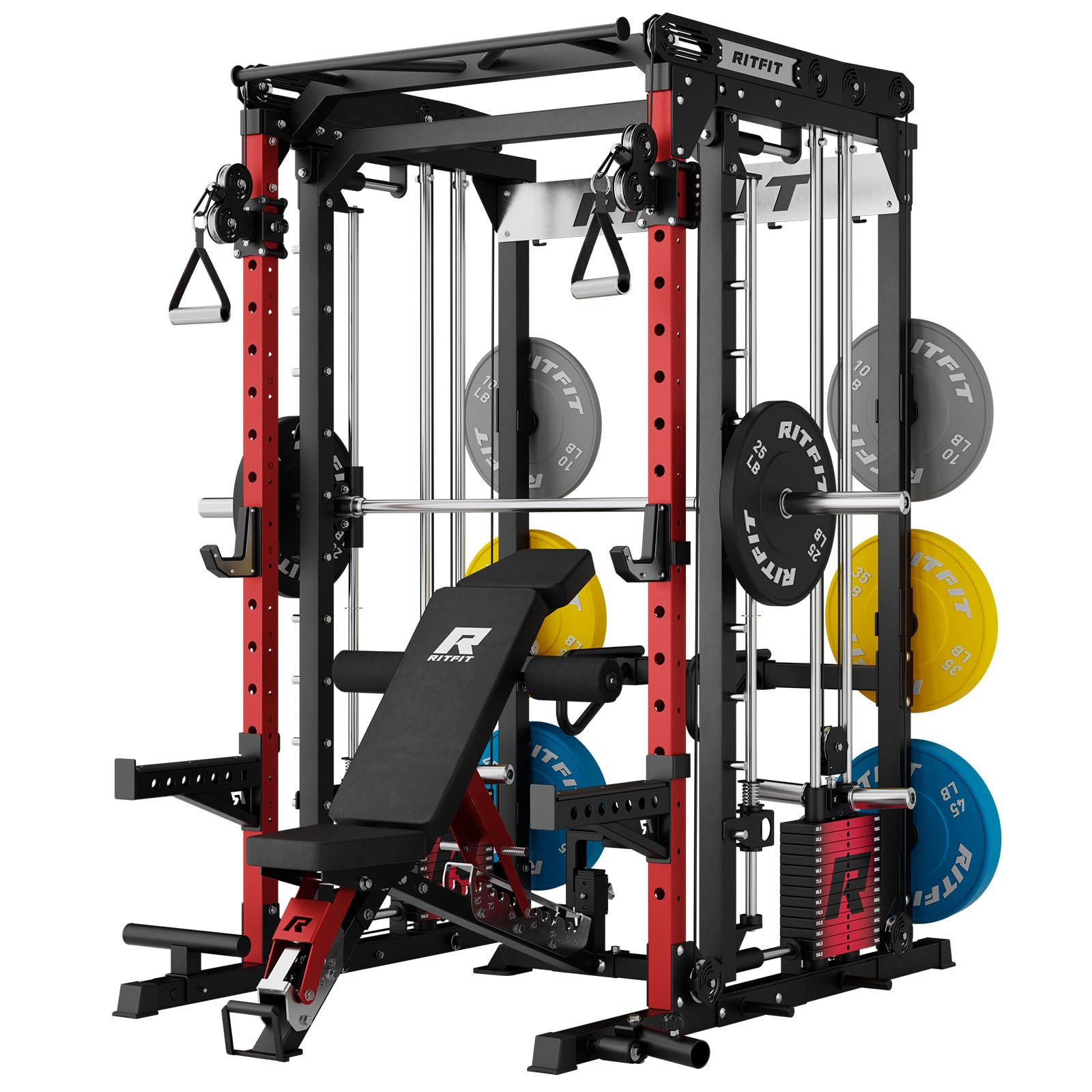RITFIT M2 Pro 3D Smith Machine Home Gym with 286LB Built-in Weight Stack