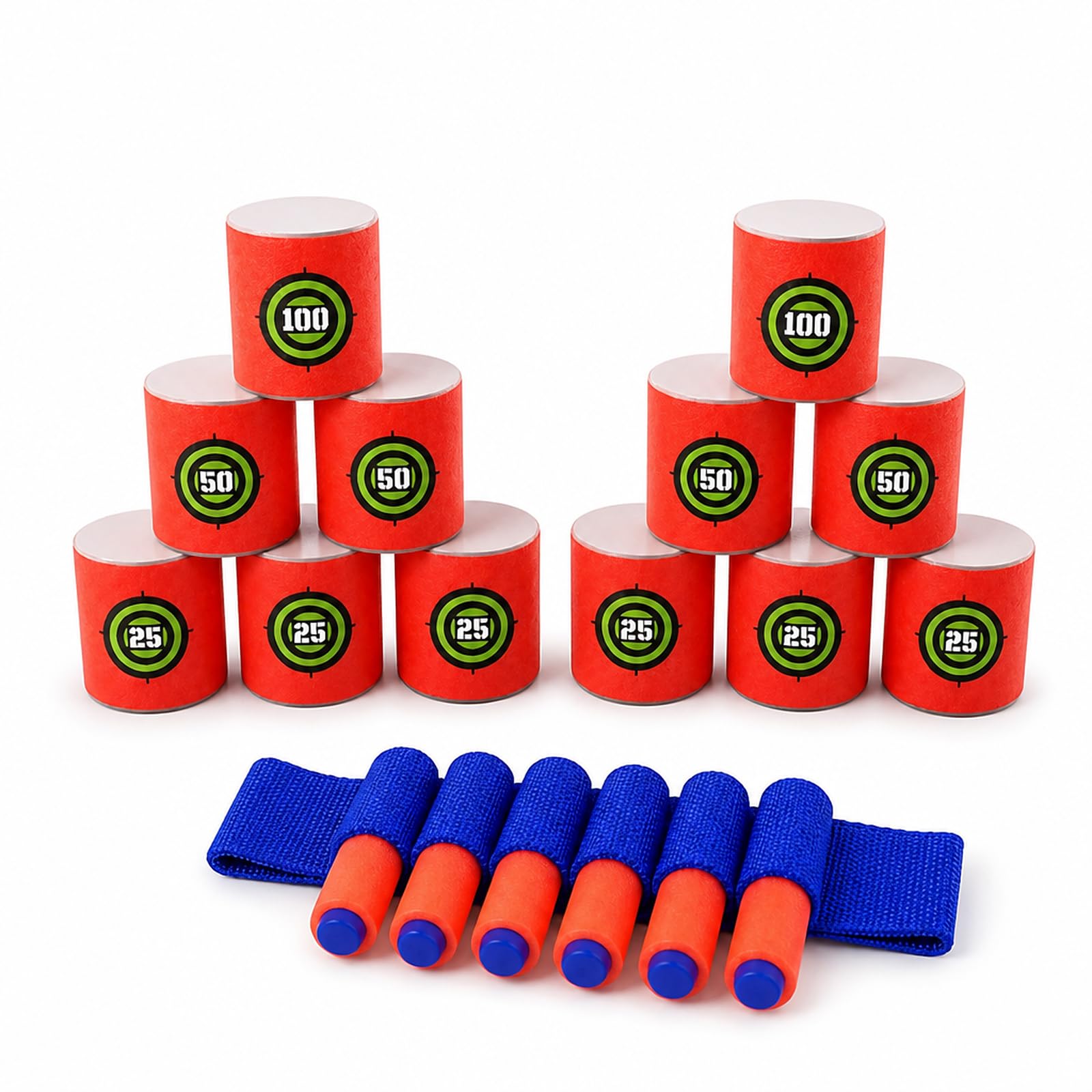 19PCS Foam Target Set with Wrist Band for Throwing Play (13PCS)