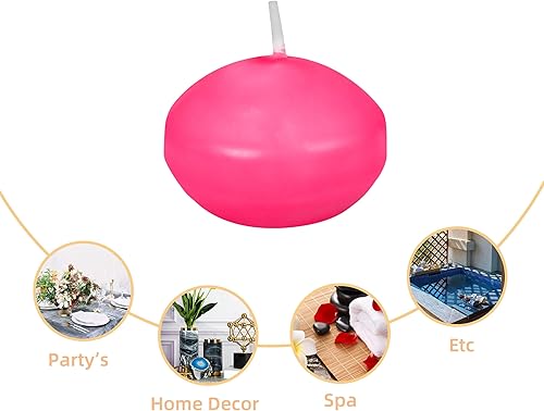 Miniatura 6 de Zest Candle Velas flotantes de 24 piezas, 1.75 pulgadas, rosa intenso