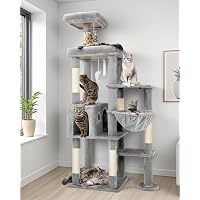 Globlazer Tiragraffi per Gatti XL, Albero Gatti Grandi Alto 167 cm con Grande Piattaforma