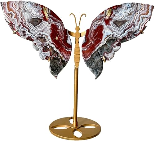 Miniatura 1 de Decoración para el hogar Cristales Alas de encaje loco natural alas de talla hechas a mano con cuarzo druso