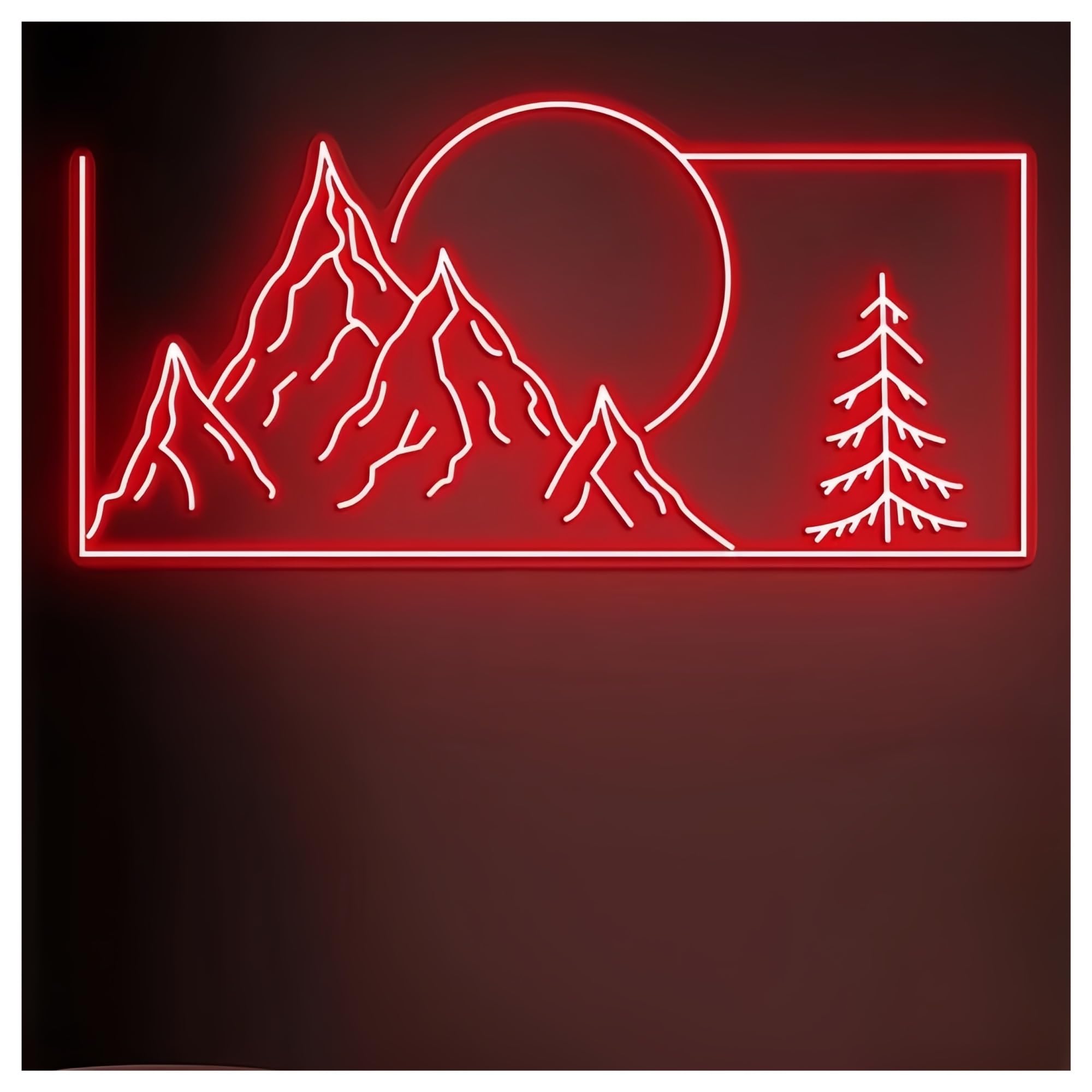 SHOUXI Sign Lamp Sunrise Mountain Neon Sign Mountain Sunrise Wall Decor Neon Sign Home Wall Art Bar Party Decoration Neon Light(F,85CM)