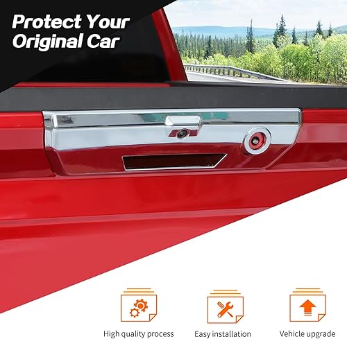 Vista 3 de JeCar Funda para manija de puerta trasera, accesorios exteriores compatibles con Ford F150 2021 2022 2023 (cromado)