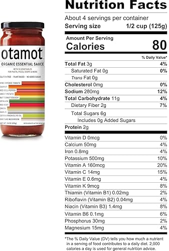 Miniatura 5 de Otamot Salsa esencial orgánica (paquete de 4) 10 verduras orgánicas, sin azúcar añadido, sin OMG, vegana