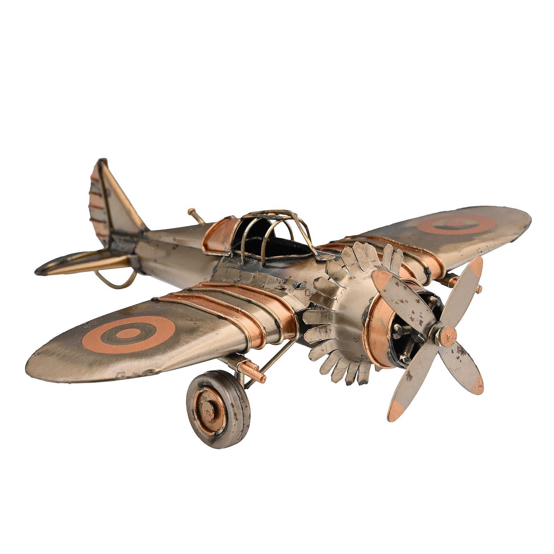 置物 40s vintage plane Europe Harvey Makin - Metal Rustic Plane Ornament - WW2 Aviation Inspired