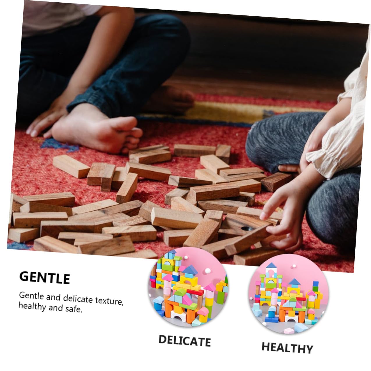 Bloques de Construcción Geométricos en Plástico Seguro para Niños de 100 Piezas Textura Lisa y Delicada para Jugar y Aprender