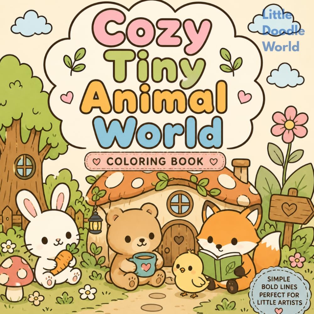 Tiny Animal World Coloring Book
