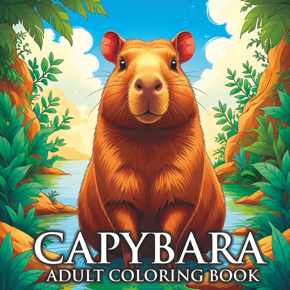 Capybara Coloring Book for Adults: Mindful Capybara Coloring Pages for Calm and Relaxation