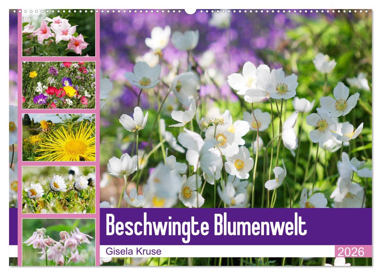 Beschwingte Blumenwelt (Wandkalender 2026 DIN A2 quer), CALVENDO Monatskalender: Ein Blütentanz quer durch den Sommer (CALVENDO Natur)