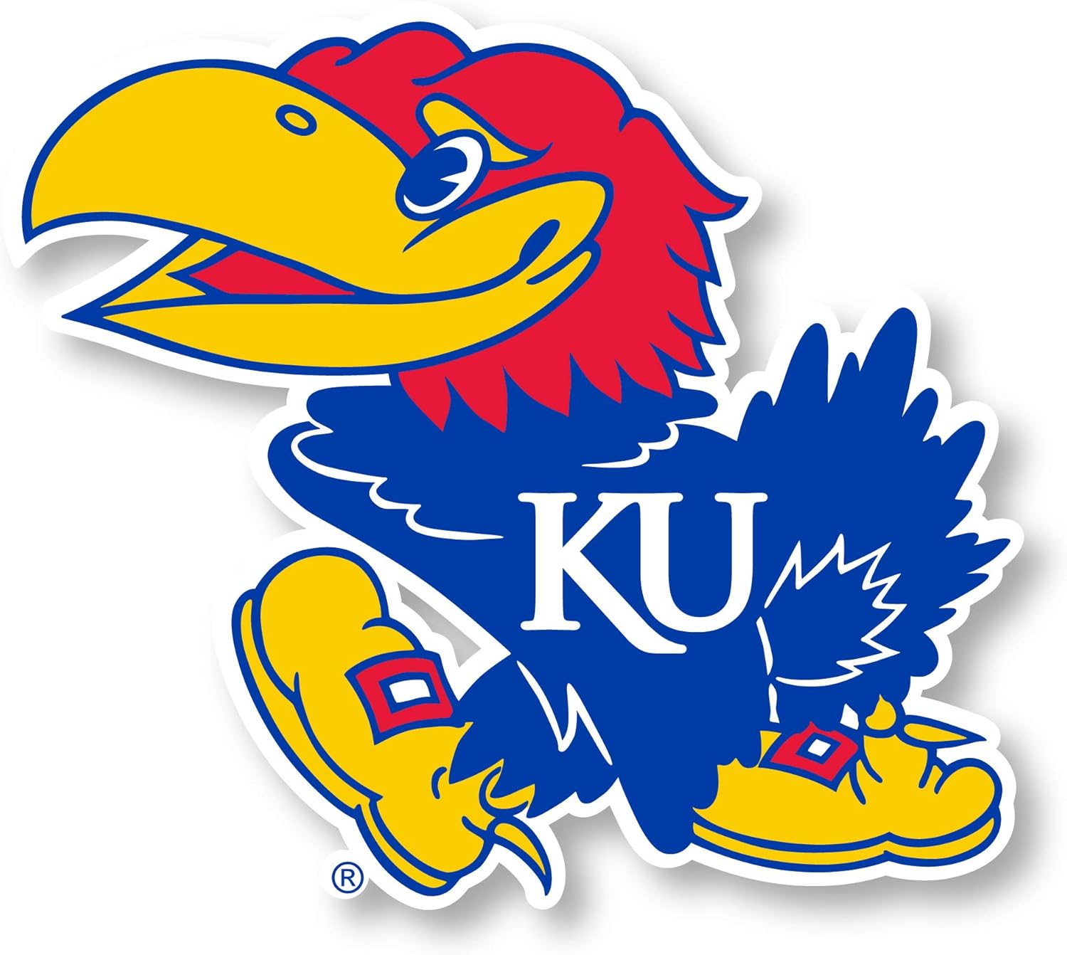 Kansas Jayhawks 12 Inch Vinyl Mascot Magnet 4-Pack Officially Licensed Collegiate Product