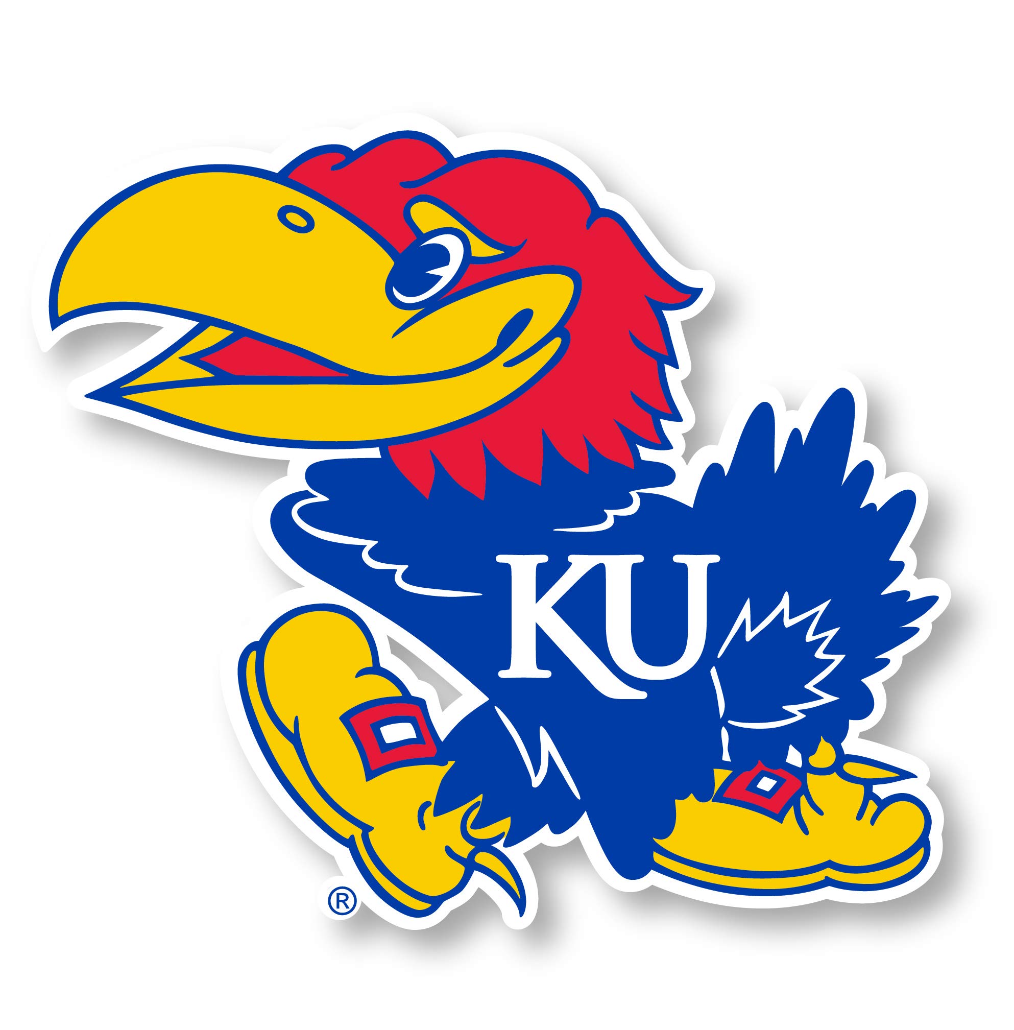 Kansas Jayhawks 12 Inch Vinyl Mascot Magnet 4-Pack Officially Licensed Collegiate Product