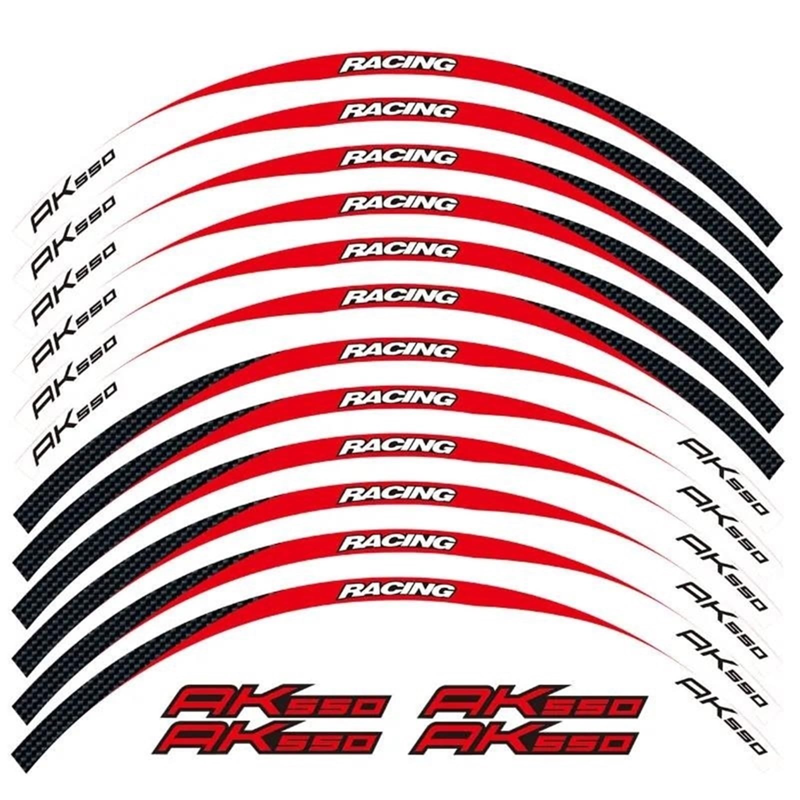 12 Strips Motorcycle Reflective Decals Wheels Rim Stickers Decoration Styling Sticker for KYMCO AK550 Ak 550(Color15)