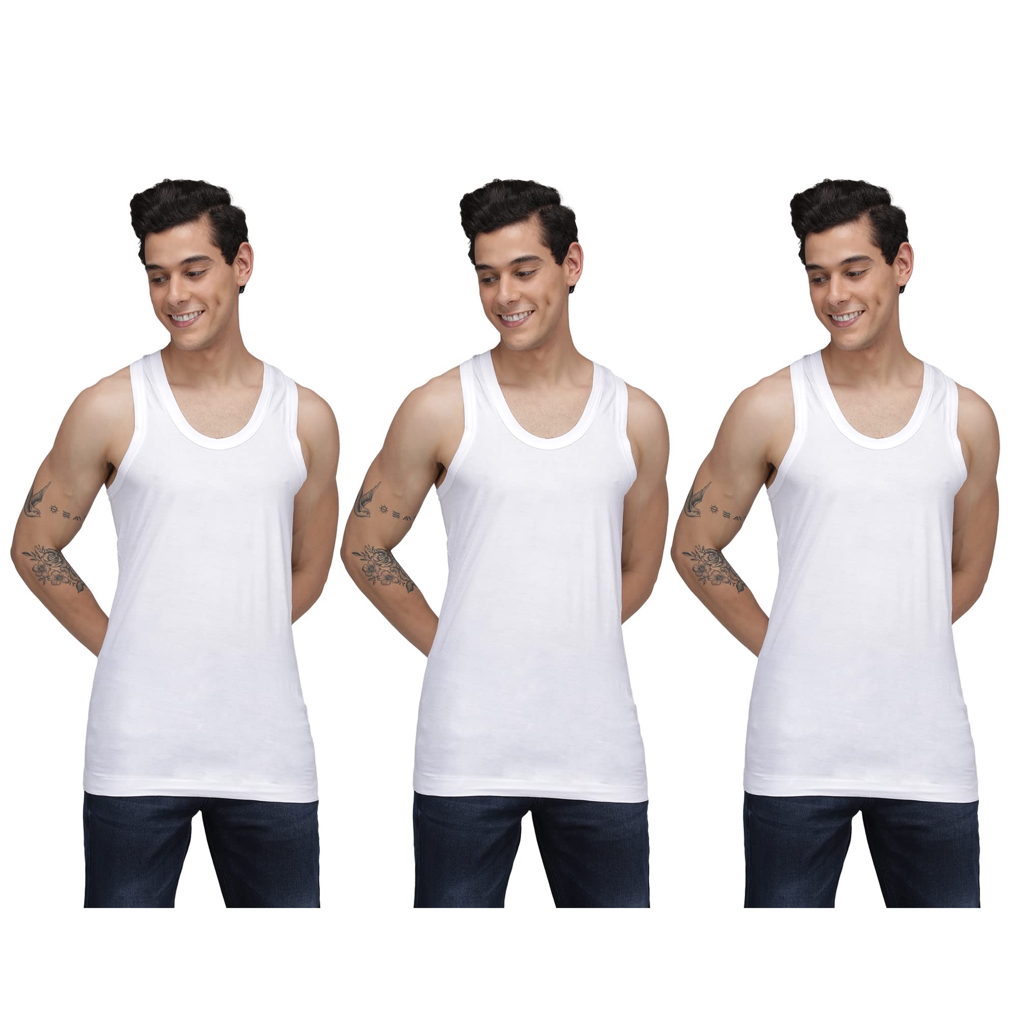 Prime Men's White Vest - Combo Pack