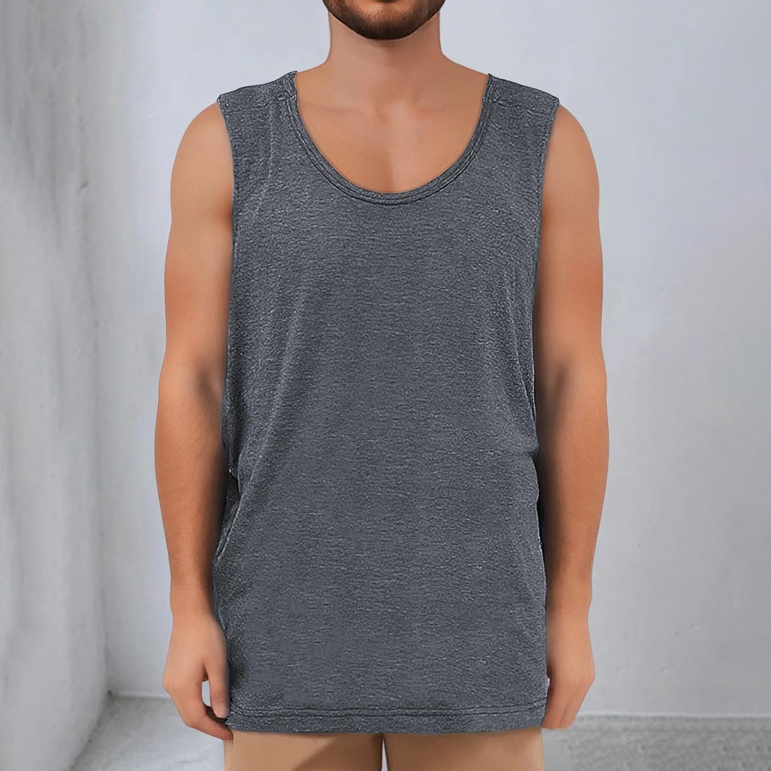 Men's Tank Tops Snap Fastener Easy On/Off Vest for Arm Fracture Postoperative Care Acupuncture Nursing Wear