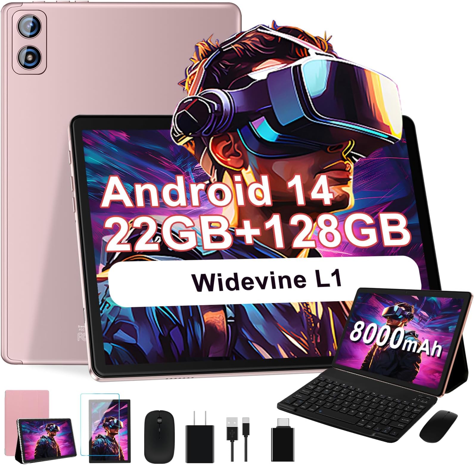 Android Tablet 10 Inch 2025 Android 14 Tablet 22GB RAM 128GB ROM