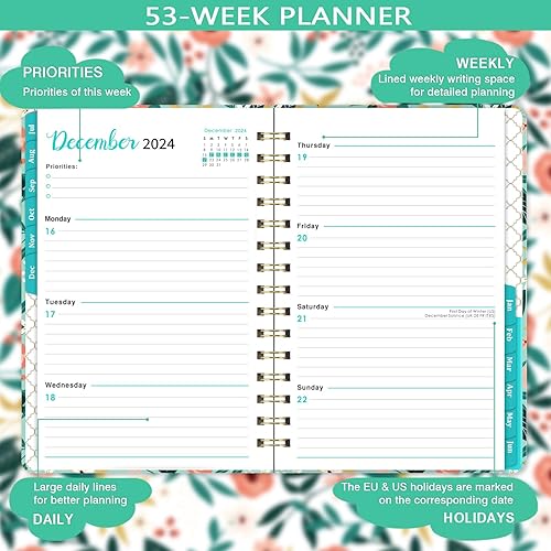 Miniatura 3 de Agenda 2024-2025  Agenda semanal y mensual 2024-2025, julio 2024 a junio 2025, 6.3 x 8.4 pulgadas, agenda en espiral 2024-2025 con pestañas