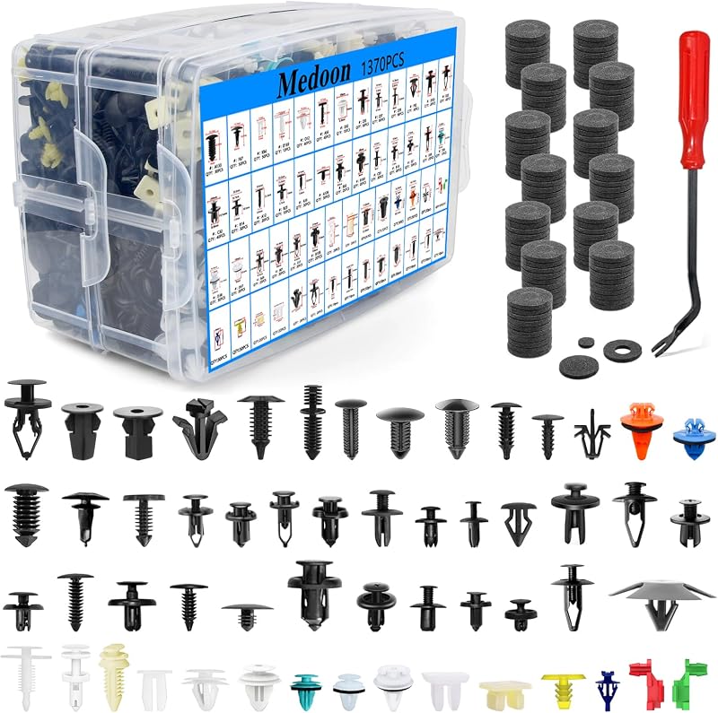 Kit de presilhas automotivas Medoon para acabamento e painéis, 55 tamanhos – 1501 peças