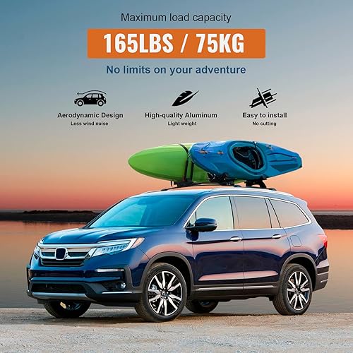 Miniatura 3 de Barras transversales de techo compatibles con Honda Pilot 2016-2022 con rieles empotrados, barras transversales de aluminio, bolsa de carga para