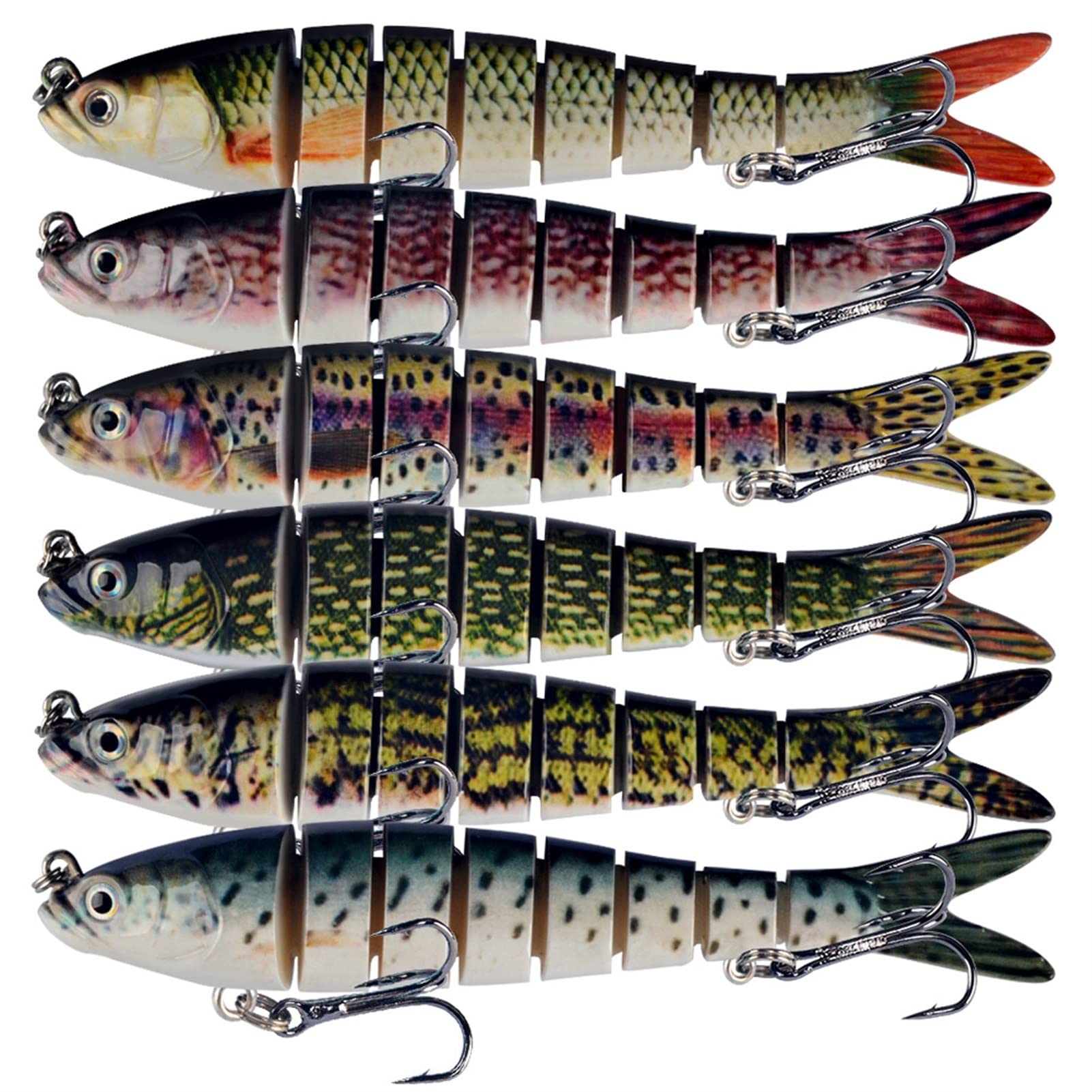 5 Stück 14cm 27g Mehrteiliger Swimbait mit lebensechter Beschichtung Höhenhaken Sinking Bionic Bass Fishing Lure Forelle Barsch Karpfen Angelgerät für Süßwasser Salzwasser