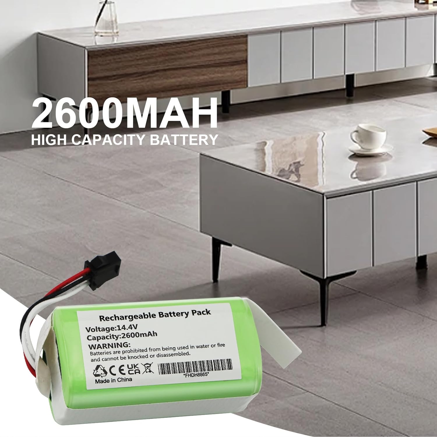 Replacement Battery Compatible with iHome AutoVac Juno iHRV9-BLK 1st Gen, iHome AutoVac NOVA S1 1st Gen iHRVS1-3BLK Robot Vacuum Cleaner (Not for Juno 2nd Gen iHRV9-BLKS/NOVA S1 2nd Gen iHRVS1-3BLKS)