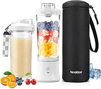 Vista 9 de Licuadora Portátil con Estuche de Transporte Aislado y Libro de Recetas - Licuadora Personal Recargable USB-C de 20 OZ para Batidos y Bebidas