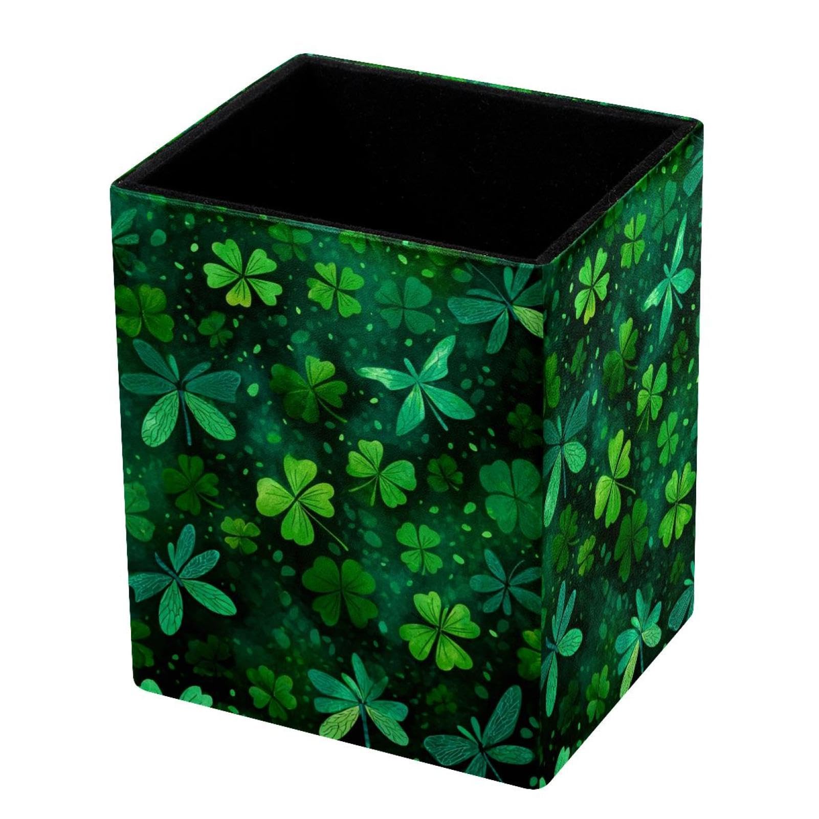 VAPOKF Pencil Holders for Desk, St. Patrick's Day Printed Pen Holders Pen Pot Makeup Brushes Storage Desktop Stationery Supplies Organiser for Home Office