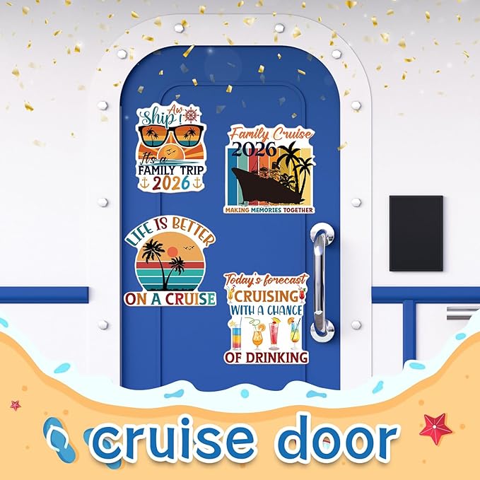 Imanes Decorativos para Puerta de Crucero Retro Familiar 4 Piezas miniatura 5