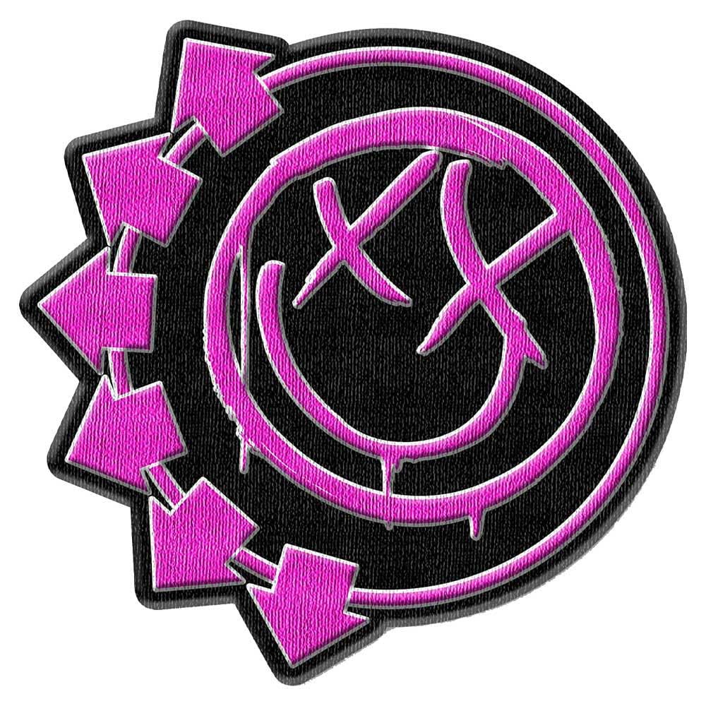 Blink 182 Patch Pink Neon Six Arrows Band Logo Official Black 105 X 75Mm Size Accessory Size