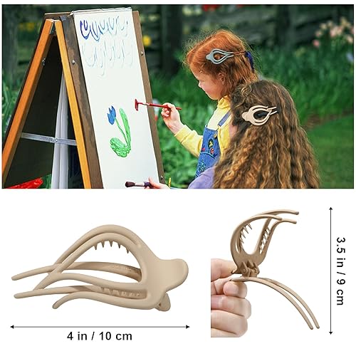 Miniatura 57 de Pinzas para el cabello French Concord, 6 pinzas para el cabello planas deslizantes laterales para volumen, agarre fuerte, agarre antideslizante